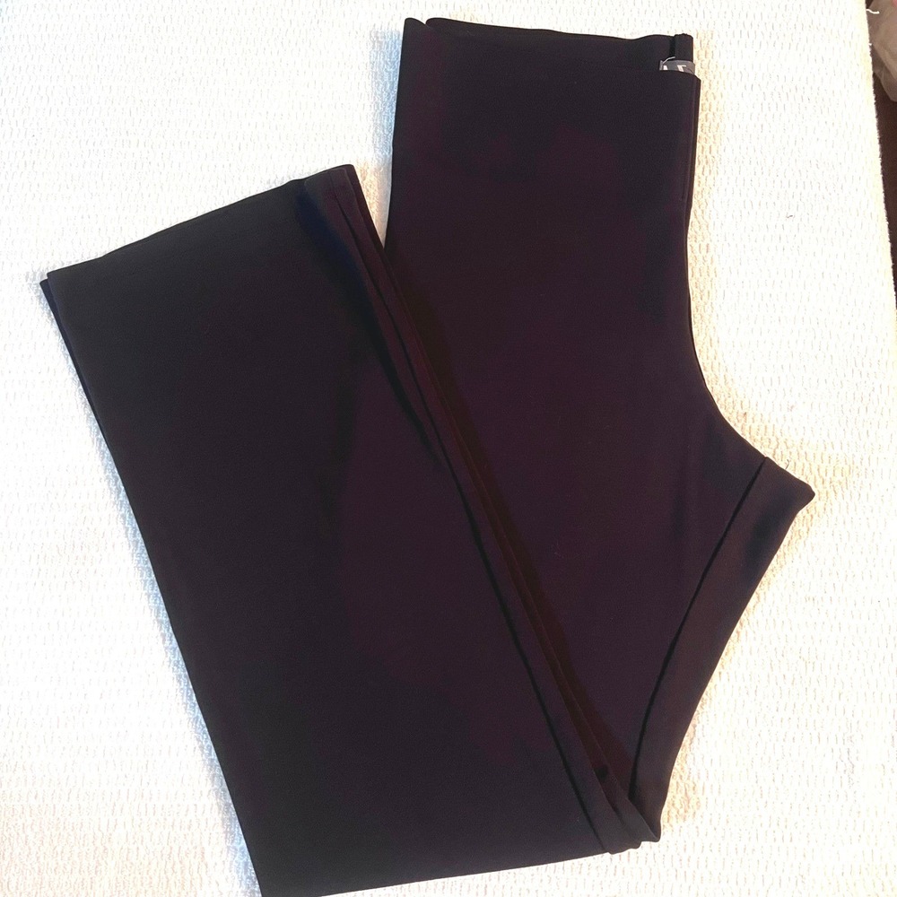 Worthington Womens Black Wide‎ Leg Scuba Tummy Control Dress Pants Size L